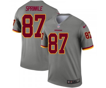 Men's Washington Redskins #87 Jeremy Sprinkle Legend Inverted Nike Gray Jersey