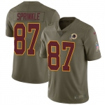 Men's Washington Redskins #87 Jeremy Sprinkle Limited Salute to Service Green Nike Jersey