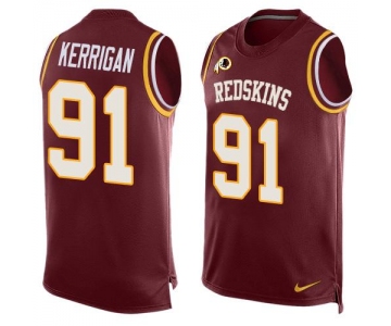 Men's Washington Redskins #91 Ryan Kerrigan Burgundy Red Hot Pressing Player Name & Number Nike NFL Tank Top Jersey