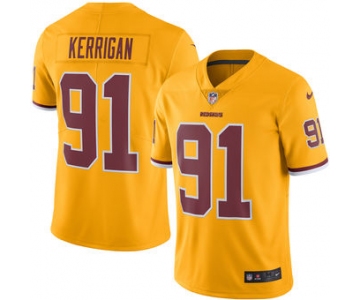 Men's Washington Redskins #91 Ryan Kerrigan Nike Gold Color Rush Limited Jersey