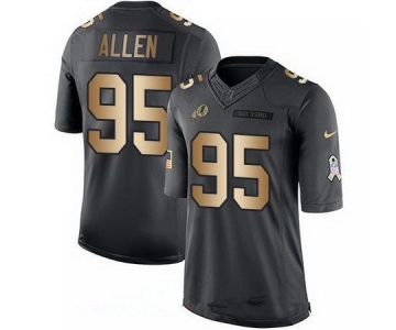 Men's Washington Redskins #95 Jonathan Allen Anthracite Gold 2016 Salute To Service Stitched NFL Nike Limited Jersey