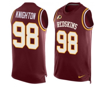 Men's Washington Redskins #98 Terrance Knighton Burgundy Red Hot Pressing Player Name & Number Nike NFL Tank Top Jersey