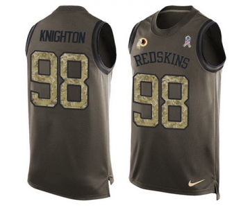 Men's Washington Redskins #98 Terrance Knighton Green Salute to Service Hot Pressing Player Name & Number Nike NFL Tank Top Jersey