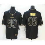 Men's Washington Redskins #99 Chase Young Black 100th Season Golden Edition Jersey