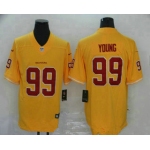 Men's Washington Redskins #99 Chase Young Gold 2020 Color Rush Stitched NFL Nike Limited Jersey