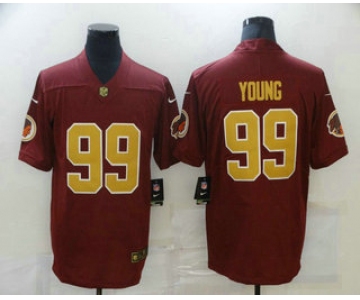 Men's Washington Redskins #99 Chase Young Red With Gold 2017 Vapor Untouchable Stitched NFL Nike Limited Jersey