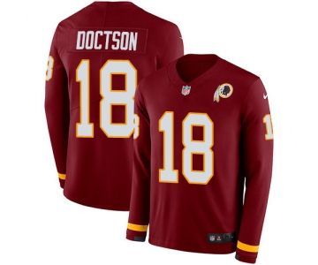 Nike Redskins #18 Josh Doctson Burgundy Red Team Color Men's Stitched NFL Limited Therma Long Sleeve Jersey