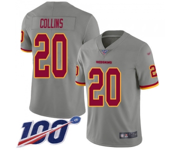Nike Redskins #20 Landon Collins Gray Men's Stitched NFL Limited Inverted Legend 100th Season Jersey