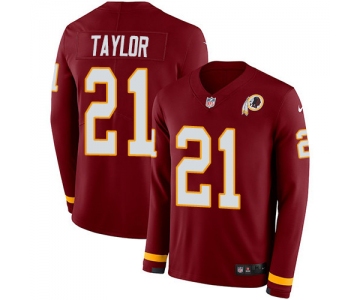Nike Redskins #21 Sean Taylor Burgundy Red Team Color Men's Stitched NFL Limited Therma Long Sleeve Jersey
