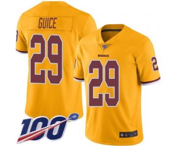 Nike Redskins #29 Derrius Guice Gold Men's Stitched NFL Limited Rush 100th Season Jersey