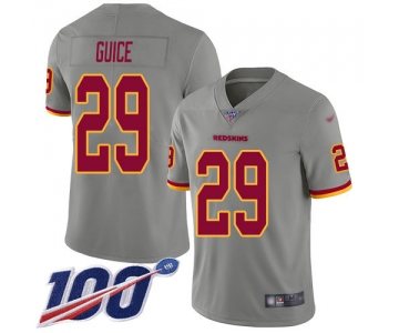 Nike Redskins #29 Derrius Guice Gray Men's Stitched NFL Limited Inverted Legend 100th Season Jersey