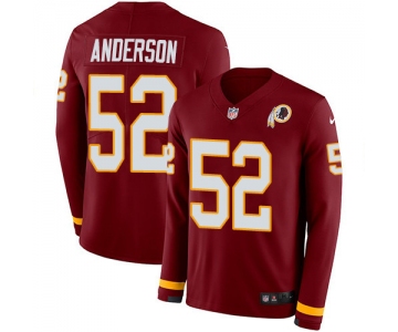 Nike Redskins #52 Ryan Anderson Burgundy Red Team Color Men's Stitched NFL Limited Therma Long Sleeve Jersey