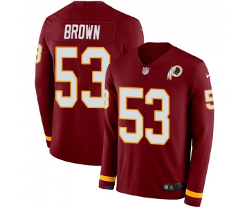 Nike Redskins #53 Zach Brown Burgundy Red Team Color Men's Stitched NFL Limited Therma Long Sleeve Jersey