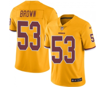 Nike Redskins #53 Zach Brown Gold Men's Stitched NFL Limited Rush Jersey