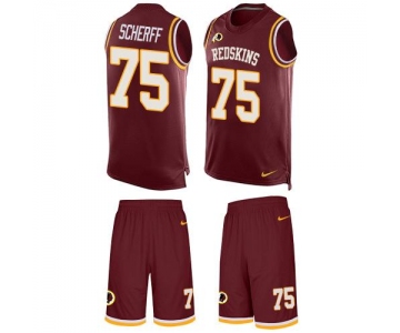 Nike Redskins #75 Brandon Scherff Burgundy Red Team Color Men's Stitched NFL Limited Tank Top Suit Jersey