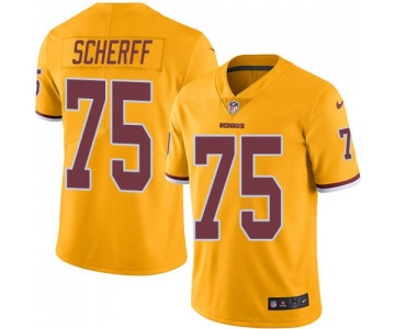Nike Redskins #75 Brandon Scherff Gold Men's Stitched NFL Limited Rush Jersey