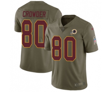 Nike Redskins #80 Jamison Crowder Olive Men's Stitched NFL Limited 2017 Salute To Service Jersey