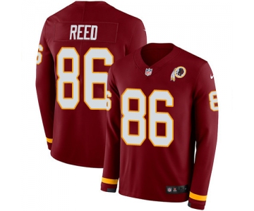 Nike Redskins #86 Jordan Reed Burgundy Red Team Color Men's Stitched NFL Limited Therma Long Sleeve Jersey