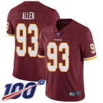 Nike Redskins #93 Jonathan Allen Burgundy Red Team Color Men's Stitched NFL 100th Season Vapor Limited Jersey