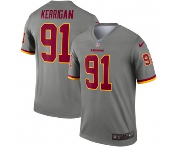 Nike Washington Redskins 91 Ryan Kerrigan Gray Inverted Legend Jersey