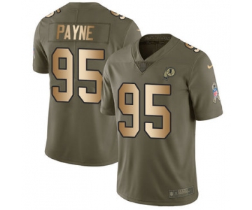 Nike Washington Redskins #95 Da'Ron Payne OliveGold Men's Stitched NFL Limited 2017 Salute To Service Jersey