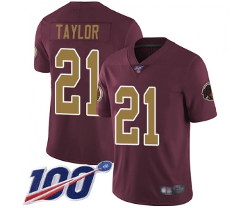 Redskins #21 Sean Taylor Burgundy Red Alternate Men's Stitched Football 100th Season Vapor Limited Jersey