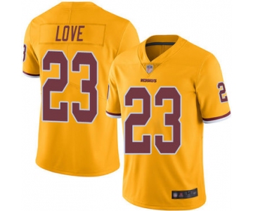 Redskins #23 Bryce Love Gold Men's Stitched Football Limited Rush Jersey