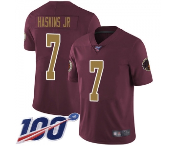 Redskins #7 Dwayne Haskins Jr Burgundy Red Alternate Men's Stitched Football 100th Season Vapor Limited Jersey