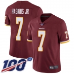 Redskins #7 Dwayne Haskins Jr Burgundy Red Team Color Men's Stitched Football 100th Season Vapor Limited Jersey