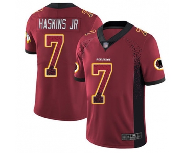 Redskins #7 Dwayne Haskins Jr Burgundy Red Team Color Men's Stitched Football Limited Rush Drift Fashion Jersey