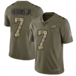 Redskins #7 Dwayne Haskins Jr Olive Camo Men's Stitched Football Limited 2017 Salute To Service Jersey