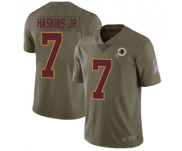 Redskins #7 Dwayne Haskins Jr Olive Men's Stitched Football Limited 2017 Salute To Service Jersey