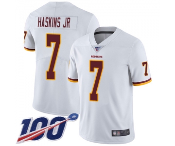 Redskins #7 Dwayne Haskins Jr White Men's Stitched Football 100th Season Vapor Limited Jersey