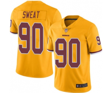Redskins #90 Montez Sweat Gold Men's Stitched Football Limited Rush Jersey