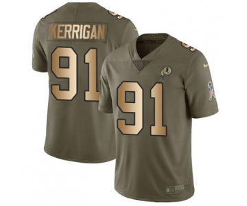 Redskins #91 Ryan Kerrigan Olive Gold Men's Stitched Football Limited 2017 Salute To Service Jersey