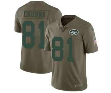 Jets #81 Quincy Enunwa Olive Men's Stitched Football Limited 2017 Salute To Service Jersey