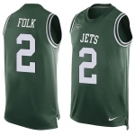 Men's New York Jets #2 Nick Folk Green Hot Pressing Player Name & Number Nike NFL Tank Top Jersey