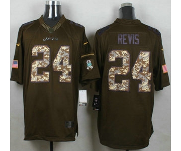 Men's New York Jets #24 Darrelle Revis Green Salute to Service 2015 NFL Nike Limited Jersey