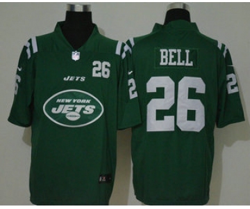 Men's New York Jets #26 Le'Veon Bell Green 2020 Big Logo Number Vapor Untouchable Stitched NFL Nike Fashion Limited Jersey