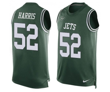 Men's New York Jets #52 David Harris Green Hot Pressing Player Name & Number Nike NFL Tank Top Jersey