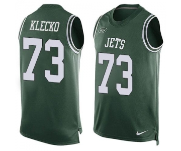 Men's New York Jets #73 Joe Klecko Green Hot Pressing Player Name & Number Nike NFL Tank Top Jersey