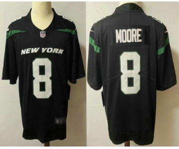 Men's New York Jets #8 Elijah Moore Black 2021 Vapor Untouchable Stitched NFL Nike Limited Jersey