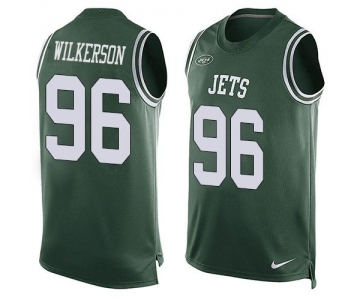 Men's New York Jets #96 Muhammad Wilkerson Green Hot Pressing Player Name & Number Nike NFL Tank Top Jersey