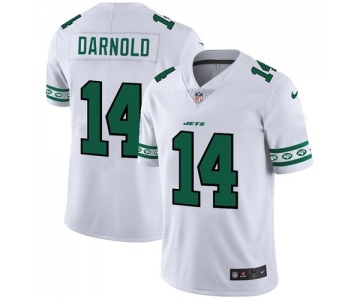 New York Jets #14 Sam Darnold Nike White Team Logo Vapor Limited NFL Jersey