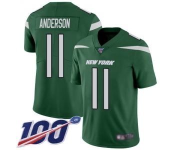 Nike Jets #11 Robby Anderson Green Team Color Men's Stitched NFL 100th Season Vapor Limited Jersey