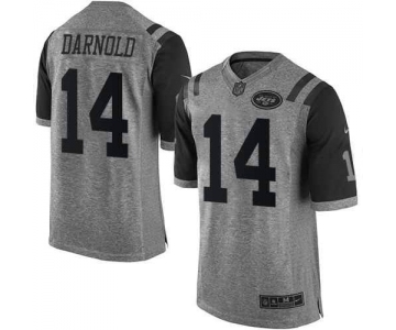 Nike Jets #14 Sam Darnold Gray Gridiron Gray Limited Jersey