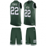 Nike Jets #22 Matt Forte Green Team Color Men's Stitched NFL Limited Tank Top Suit Jersey