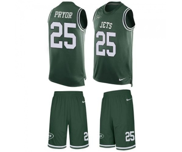 Nike Jets #25 Calvin Pryor Green Team Color Men's Stitched NFL Limited Tank Top Suit Jersey