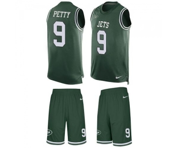 Nike Jets #9 Bryce Petty Green Team Color Men's Stitched NFL Limited Tank Top Suit Jersey