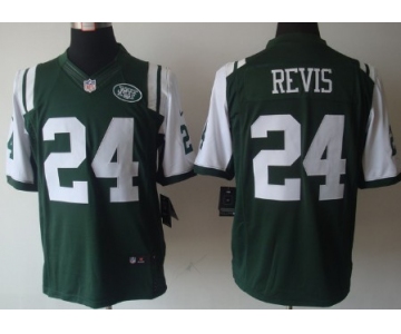 Nike New York Jets #24 Darrelle Revis Green Limited Jersey